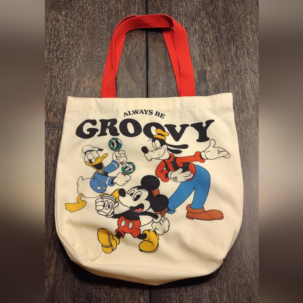 Always Be Groovy Disney Character Canvas Tote - Red Handles
